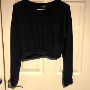 F21 Black crop top sweater Sz Medium